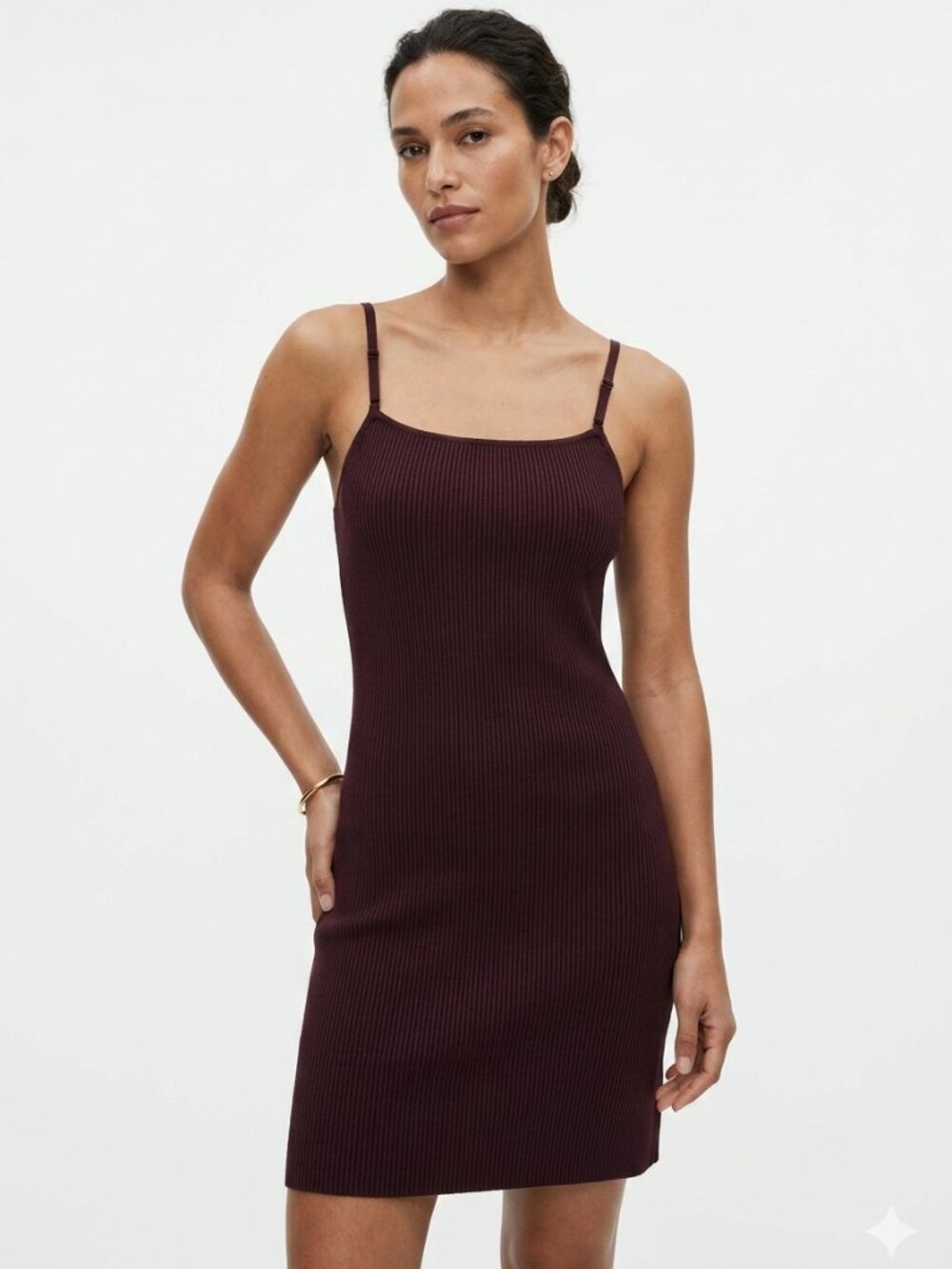 NWOT HOUSE OF HARLOW 1960 BROWN RIBBED KNIT MINI DRESS - M